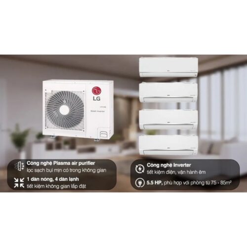 Ảnh bộ máy lạnh Multi LG Inverter 4 dàn lạnh 5 HP Z5UQ48GFA0