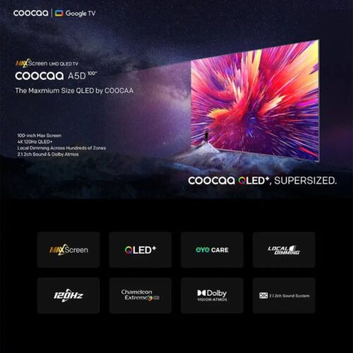 Ảnh thực tế Tivi Google QLED 4K 100 Inch Coocaa 100A5D