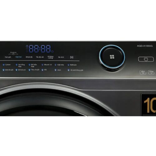 Bảng điều khiển máy Giặt Aqua Inverter 10 Kg AQD-A1000G.S cửa trước