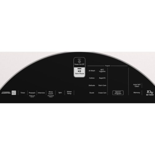Bảng điều khiển máy Giặt Hitachi Inverter 10 Kg BD-100GV WH cửa trước