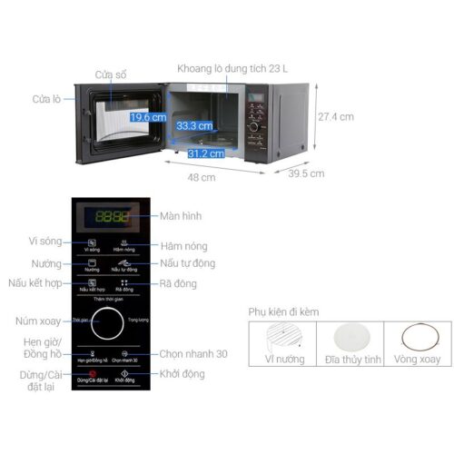 Chi tiết lò vi sóng Panasonic NN-GD37HBYUE 23 lít