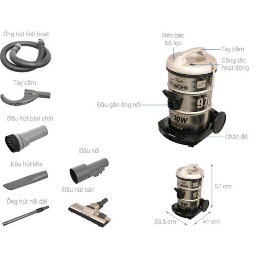 Chi tiết máy hút bụi Hitachi CV-970Y(24CV-TG)