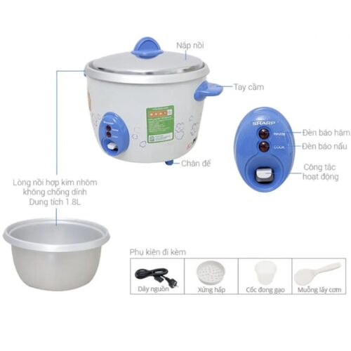 Chi tiết nồi cơm điện Sharp KSH-D28V 2.8 lít