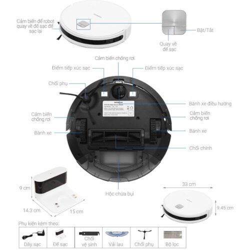 Chi tiết robot hút bụi Hitachi RV-X15N
