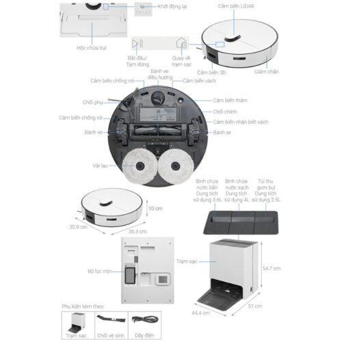 Chi tiết robot hút bụi Samsung VR7MD96514G/SV