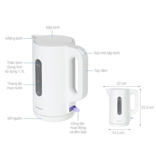Kích thước ấm đun nước điện Panasonic NC-K101WRA