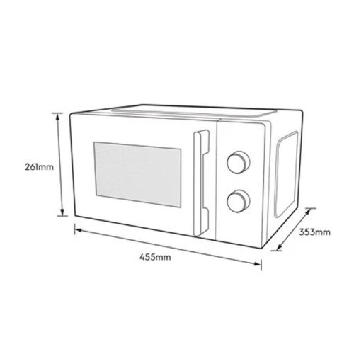 Kích thước lò vi sóng Electrolux EMM20K22B 20 Lít