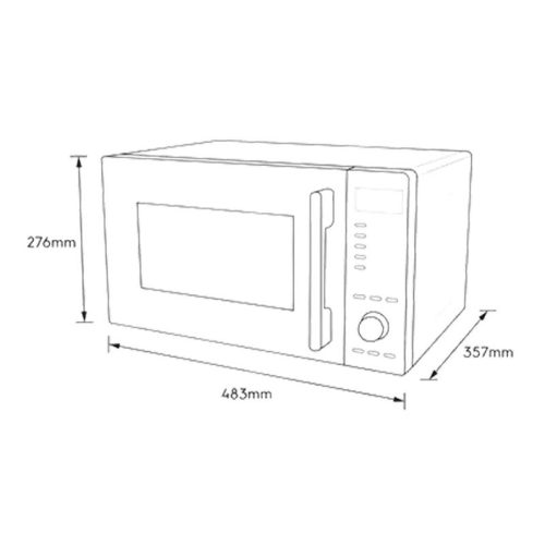 Kích thước lò vi sóng Electrolux EMM23D22B 23L