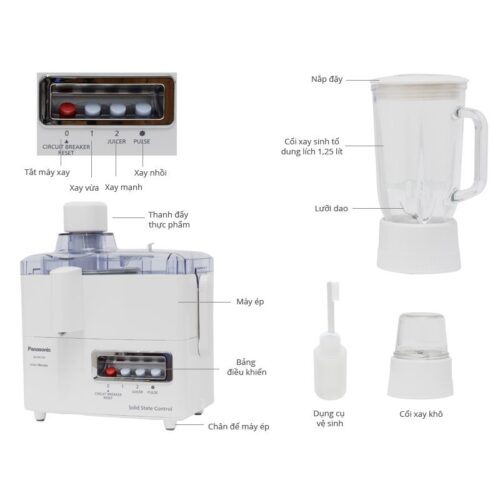 Kích thước máy ép trái cây đa năng Panasonic MJ-M176PWRA