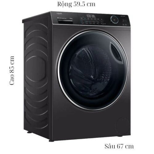 Kích thước máy Giặt Aqua Inverter 12 Kg AQD-A1200H.PS cửa trước