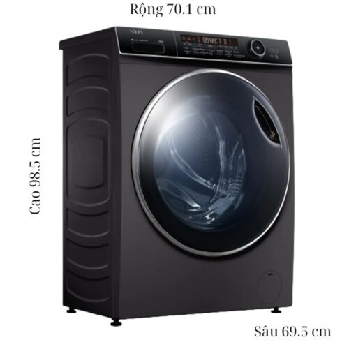 Kích thước máy Giặt Aqua Inverter 15 Kg AQD-A1500H.PS cửa trước