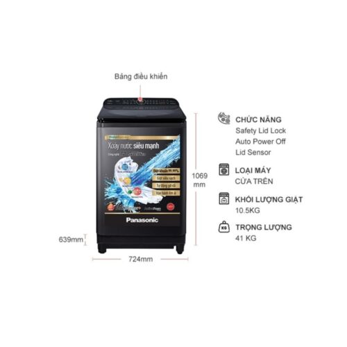 Máy Giặt Panasonic Inverter 10.5 Kg NA-FD10VR1BV cửa trên