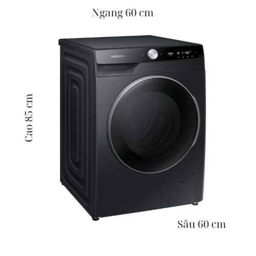 Kích thước máy Giặt Samsung AI EcoBubble Inverter 12 kg WW12CGP44DSBSV cửa trước