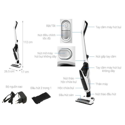 Kích thước máy hút bụi Hitachi PV-X80M