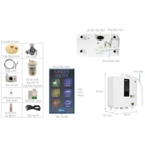 Kích thước máy lọc nước Kangen LeveLuk K8