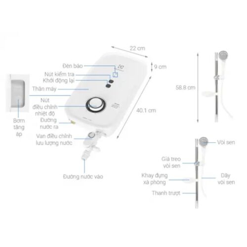 Kích thước máy nước nóng Electrolux EWE451KB-DWG2