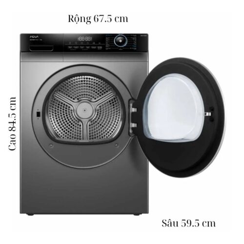 Kích thước máy Sấy Bơm Nhiệt Aqua Inverter 10 Kg AQH-H1000H.PS