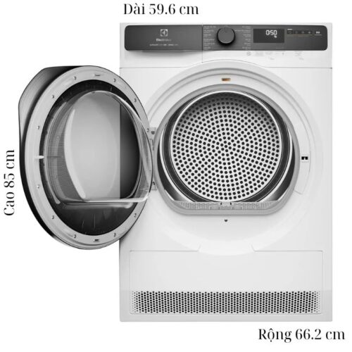 Kích thước máy Sấy Bơm Nhiệt Electrolux 8 Kg EDH803J5WC