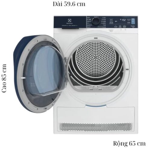 Kích thước máy Sấy Bơm Nhiệt Electrolux 8 Kg EDH803Q7WB