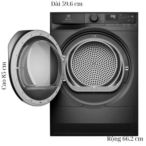 Kích thước máy Sấy Bơm Nhiệt Electrolux Inverter 9 Kg EDH903R7SC