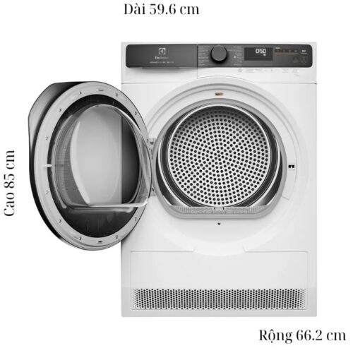 Kích thước máy Sấy Bơm Nhiệt Electrolux Inverter 9 Kg EDH903R7WC