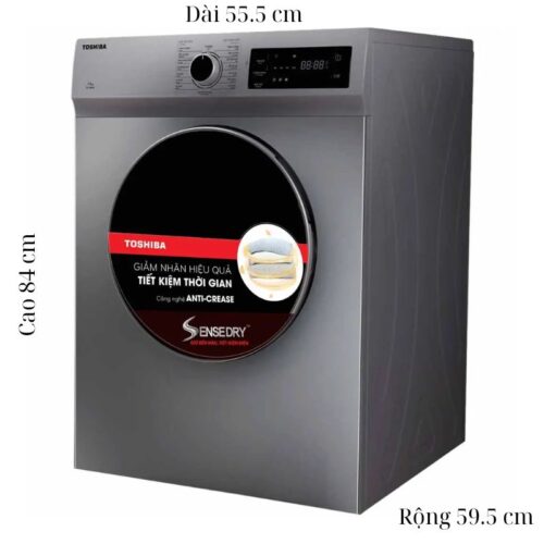 Kích thước máy Sấy Thông Hơi Toshiba 7 Kg TD-H80SEV(SK)