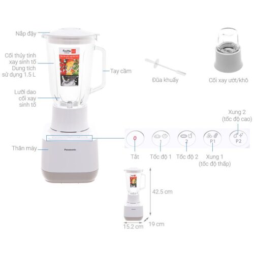 Kích thước máy xay sinh tố Panasonic MX-MG5351WRA