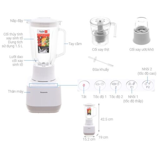 Kích thước máy xay sinh tố Panasonic MX-MG53C1CRA