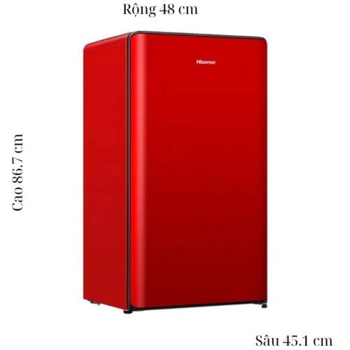 Kích thước tủ Lạnh 1 cánh mini 82 Lít Hisense HR08DR