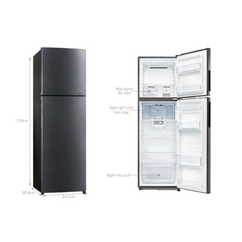 Kích thước tủ Lạnh 2 cánh Inverter 253 Lít Sharp SJ-X282AE-DS