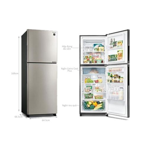 Kích thước tủ Lạnh 2 cánh Inverter 330 Lít Sharp SJ-XP352AE-SL