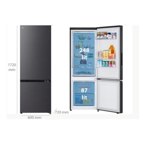 Kích thước tủ Lạnh 2 cánh Inverter 335 Lít LG LBB33BLM