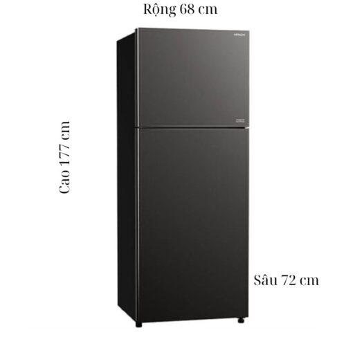 Kích thước tủ Lạnh 2 cánh Inverter 390 lít Hitachi R-FVY510PGV0 GMG