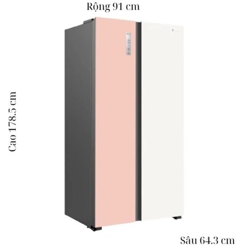 Kích thước tủ Lạnh 2 cánh side by side Inverter 519 Lít Hisense RS668N4EW-PU