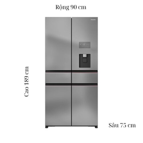 Kích thước tủ Lạnh 6 cánh Multi Door Inverter 650 Lít PRIME+ Edition Panasonic NR-WY720ZHHV