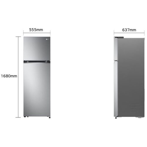 Kích thước tủ Lạnh LG Inverter 266 Lít GV-B262PS