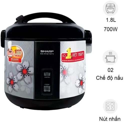 Nồi cơm điện Sharp KS-NR181STV ""SS"" 1.8 lít