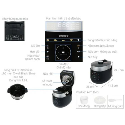 Ảnh nồi cơm cao tần áp suất Kép Cuckoo CRP-LHTR1009F 1.8 Lít