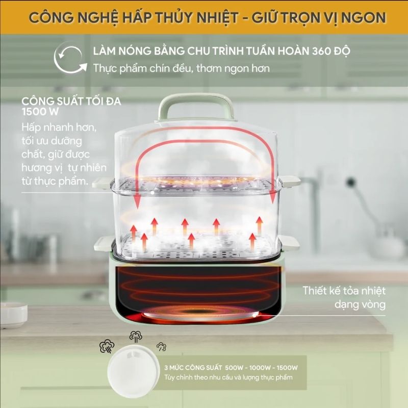 Nồi hấp đa năng BlueStone MPB-7235 15 Lít 4 Ảnh nồi hấp đa năng BlueStone MPB-7235 15 Lít