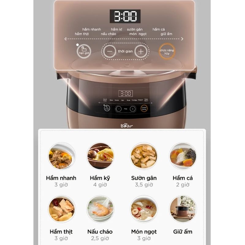 Nồi nấu chậm Bear DDZ-B45Z1 4 Ảnh nồi nấu chậm Bear DDZ-B45Z1