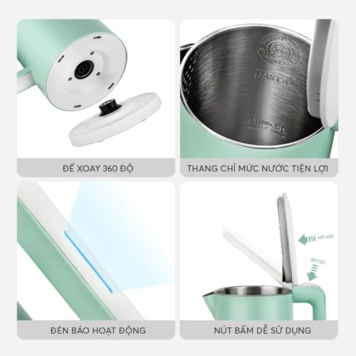 Cấu tạo ấm đun nước siêu tốc Elmich KEE 1774B 1.7 Lít