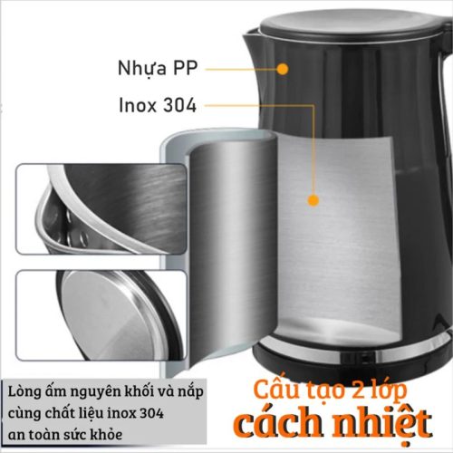 Cấu tạo ấm đun siêu tốc Daewoo DWK-17DGT