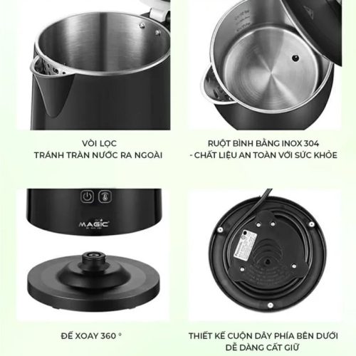 Chi tiết bình đun siêu tốc Magic Eco 1.7 Lít AC-42