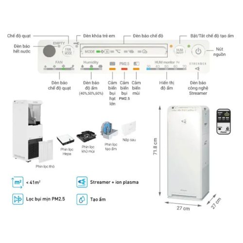 Hình ảnh máy lọc không khí tạo ẩm Daikin MCK55TVM6