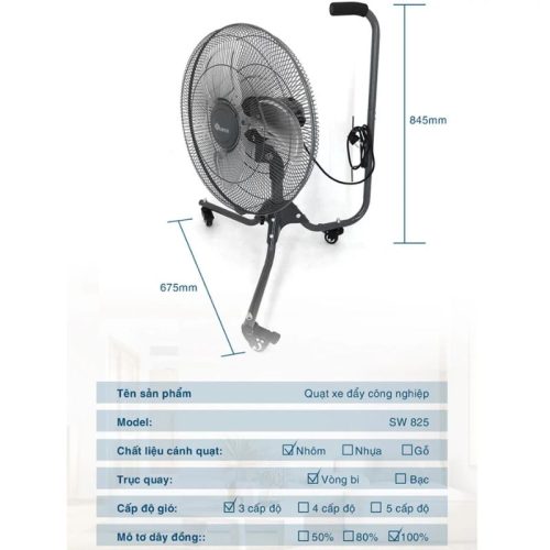 Hình ảnh quạt sàn công nghiệp Sowun SW-825