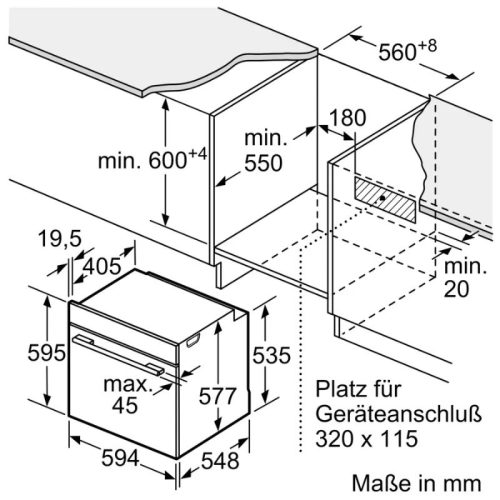 Kích thước lò nướng Siemens HB774G1B1