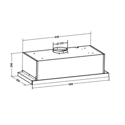 Kích thước máy hút mùi âm tủ GrandX GX H60F58B