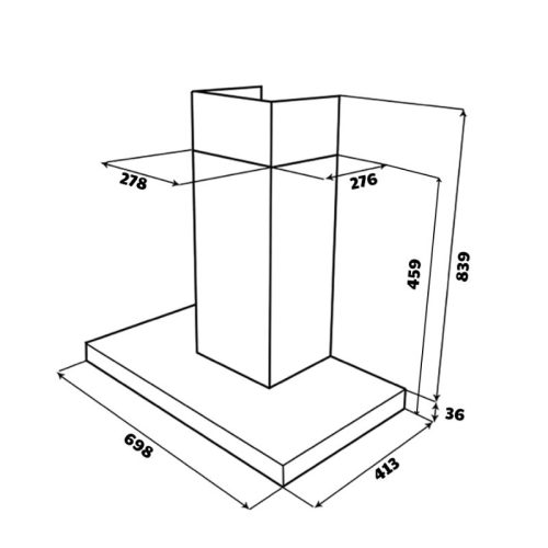 Kích thước máy hút mùi áp tường GrandX GX H70T81G