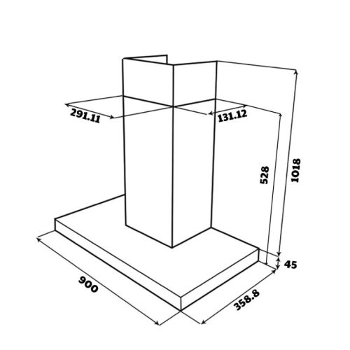 Kích thước máy hút mùi áp tường GrandX GX H90C68B