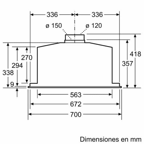 Kích thước máy hút mùi Siemens LB79585M